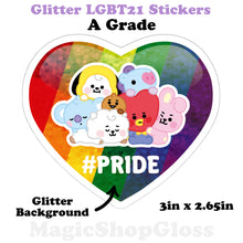 Load image into Gallery viewer, Glitter LGBT21 Stickers
