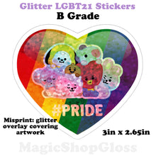 Load image into Gallery viewer, Glitter LGBT21 Stickers
